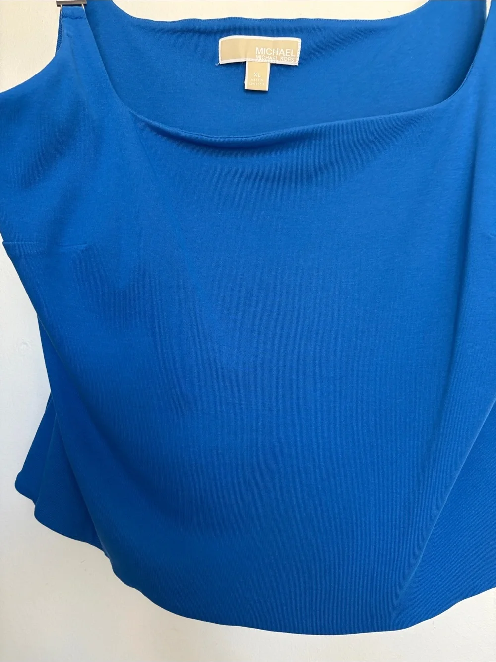 Michael Kors Cobalt Blue Strap Crop Top with MK Hardware